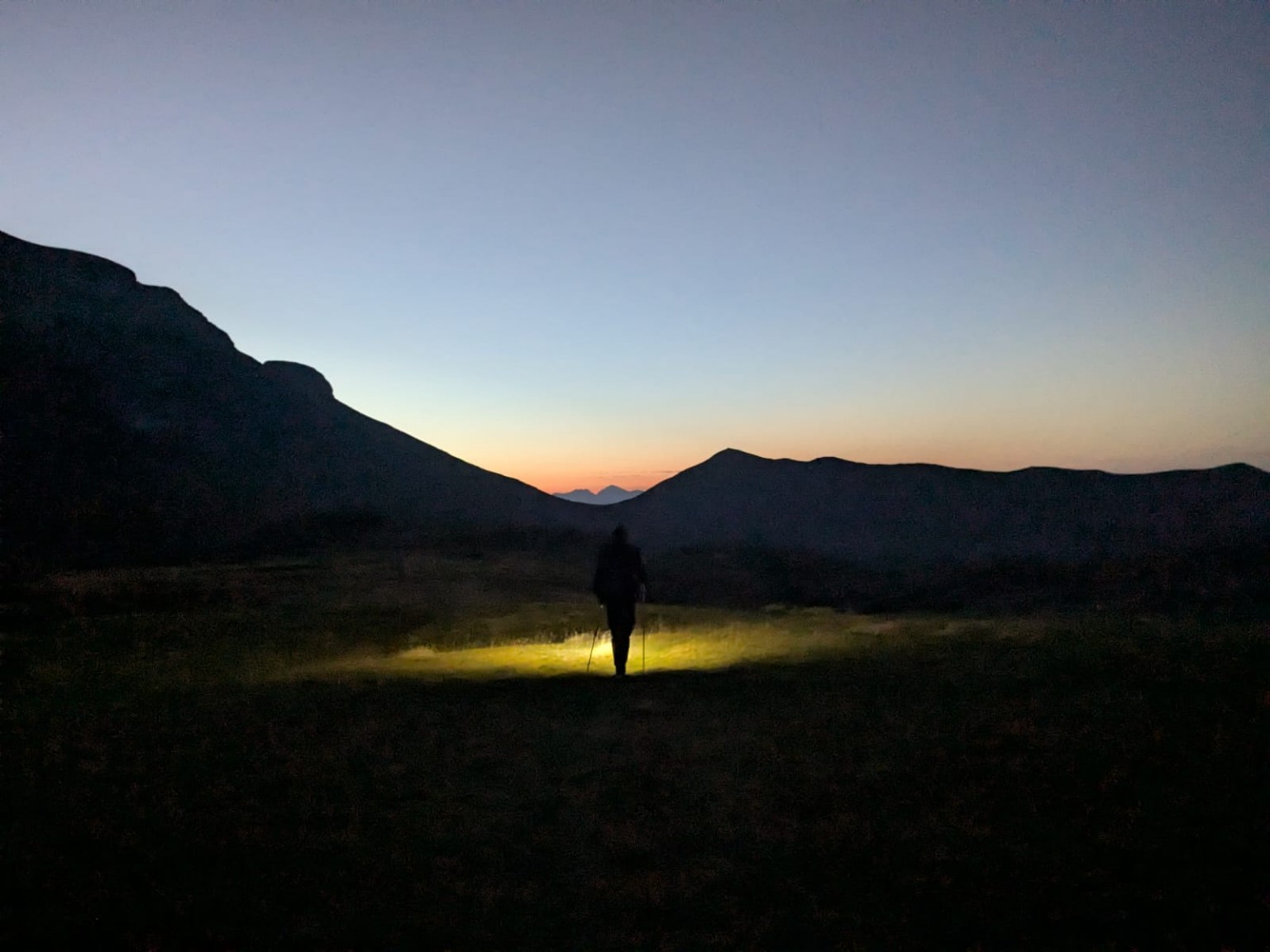 Trek avant le lever du jour sur la HRP